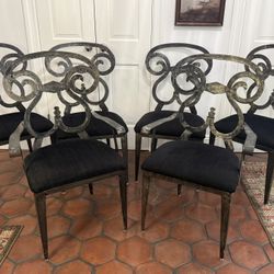 Biedermeier  Style Forged Iron Dining Chairs