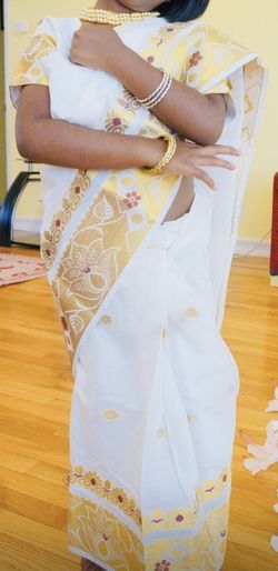 Kerala / Onam saree for kid Girl kids dress/  clothing ( this sari perfectly fit for Age 2 to 5 years)