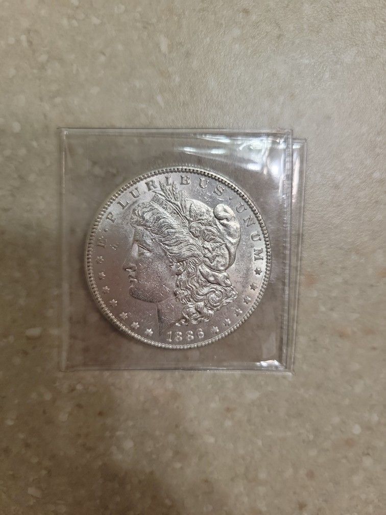 1886 Morgan Silver Dollar. Uncirculated