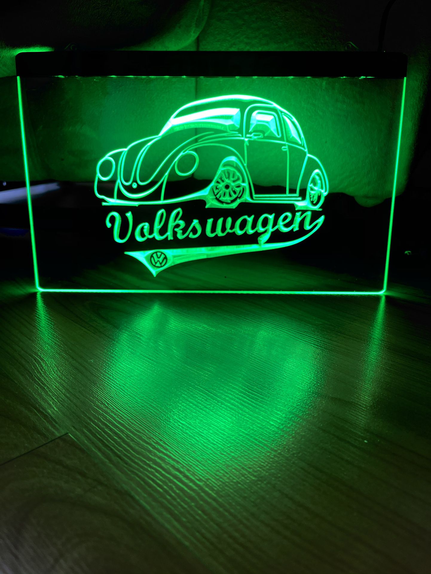 VOLKSWAGEN VW LED NEON GREEN LIGHT SIGN 8x12