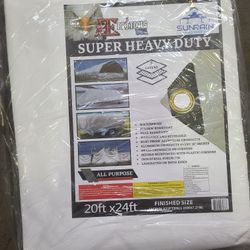 20ft × 24ft Super Heavy Duty White Tarp 