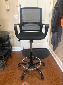 Tall black office chair