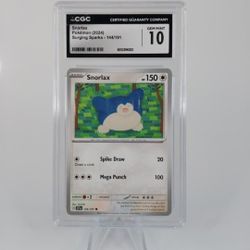 2024 POKEMON CARD SNORLAX SURGING SPARKS - CGC GEM MINT 10