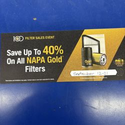 Filter Sale (gosney Auto Parts ) Napa Auburn