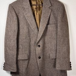Harris Tweed Men's 42 Blazer Handwoven Vintage Pure Scottish Wool Jacket 90s