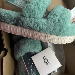 Ugg Oh Fluffita Teal Lifestyle Slides