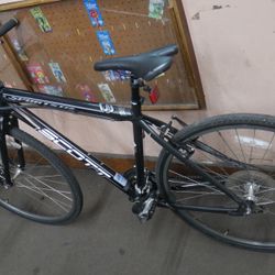 scott sportster PE hybrid bike 21 speed hydro tubing size medium black used   shimano acera rear derailleur , 050 shimano SIS front derailleur dual SI