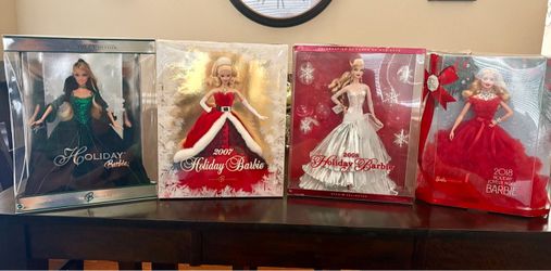 Lot of 4 Holiday Barbie Collector Dolls 2004 2007 2008 2018 NRFB