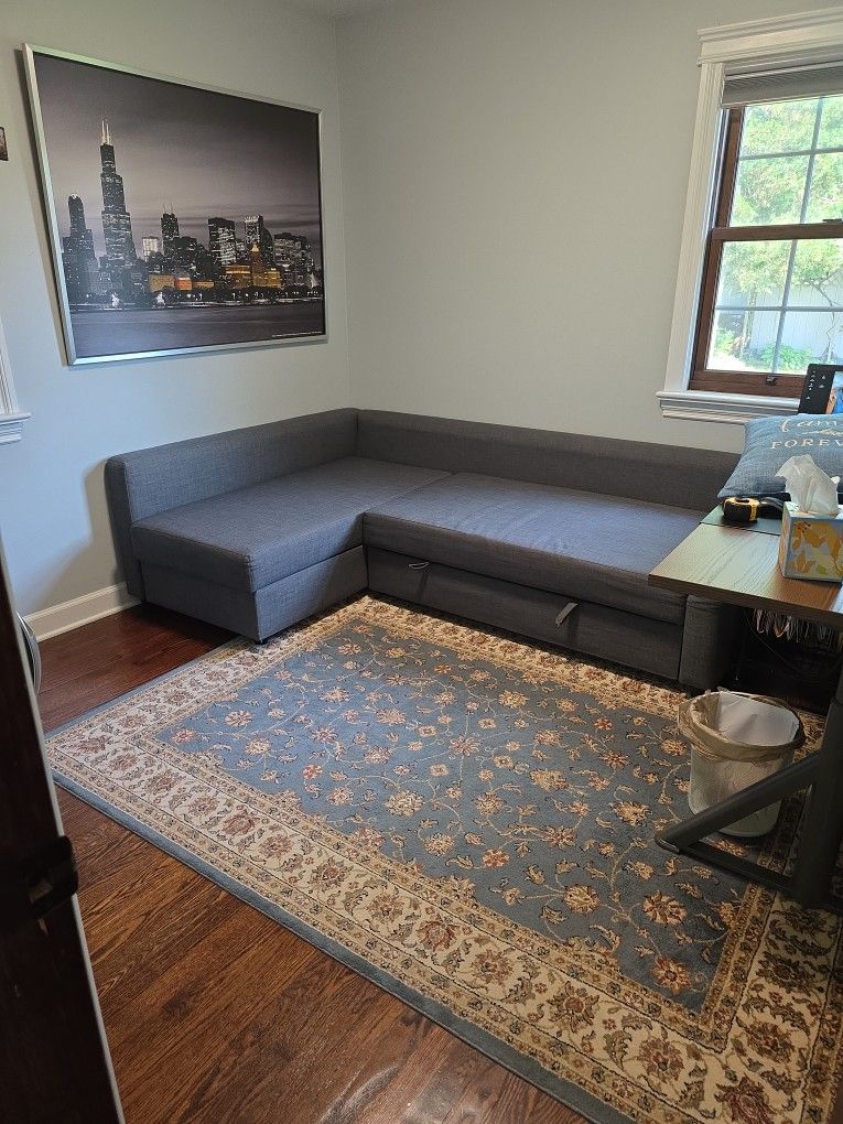 Sleeper Sectional, 3 seat with storage (Dark Grey)
