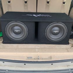 2 12 inch Skar Subs with 1200W Skar Amp