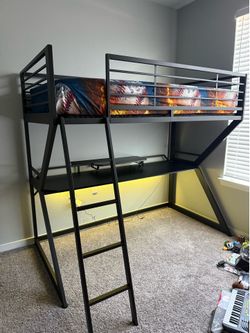 Twin Loft Bed with Built-in Desk - Like New