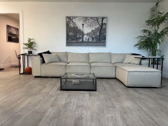 Cream L shape sectional