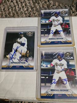Rancho Cucamonga Quakes/Los Angeles Dodgers prospects, 2 signed Kendall George, 1  Reynaldo Yean with inscription