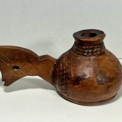 1900’s Antique Hand Carved Resewood Opium Cup from Jodphur, India