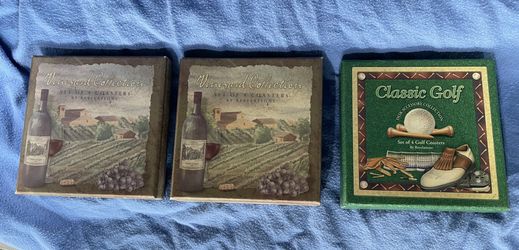 New 3 Boxes Cork Bottom  Drink Coasters-$10 All