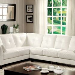 Brand New White Leatherette Sectional Sofa 