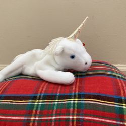 TY Beanie Baby White Unicorn Named Mystic