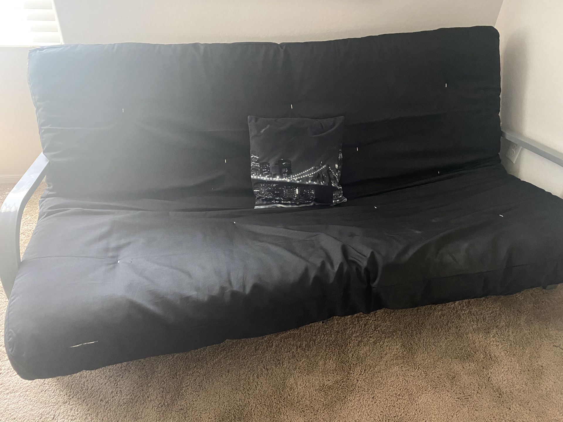 Full size futon frame with mattress (pick up only)