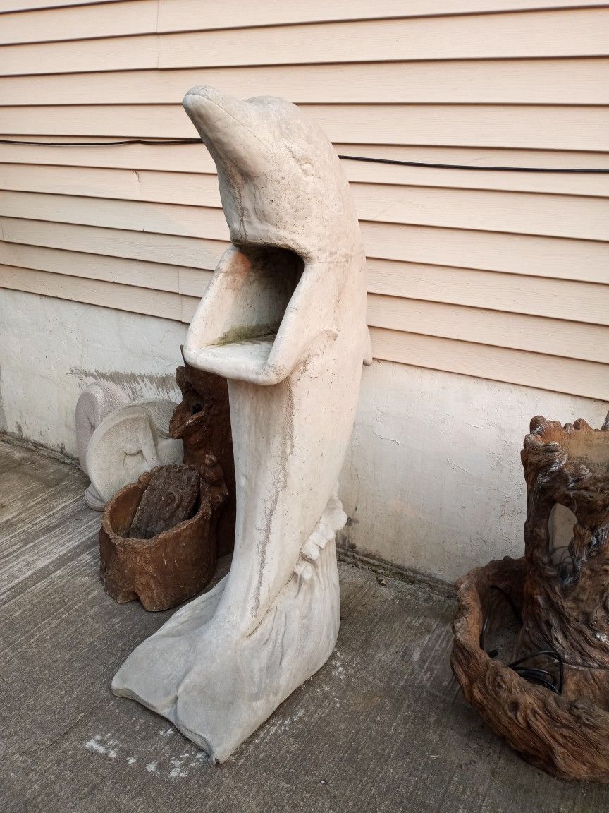 Concrete Statue Dolphin Mailbox