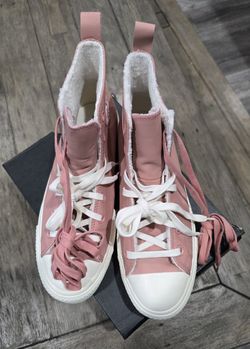 Converse CTAS Lift Hi Platform Pink Leather Borg Lining Sneakers NEW Size 10