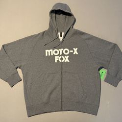 Fox Racing Oversized Moto-X Fleece Full Zip Hoodie Brand New DS