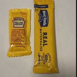 Barbecue/Party 108 Mustard 48 Mayonnaise Condiment Travel Packs Packages