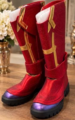 Red Glitter Knee-High Costume Boots size 9.5- 10 - 10.5