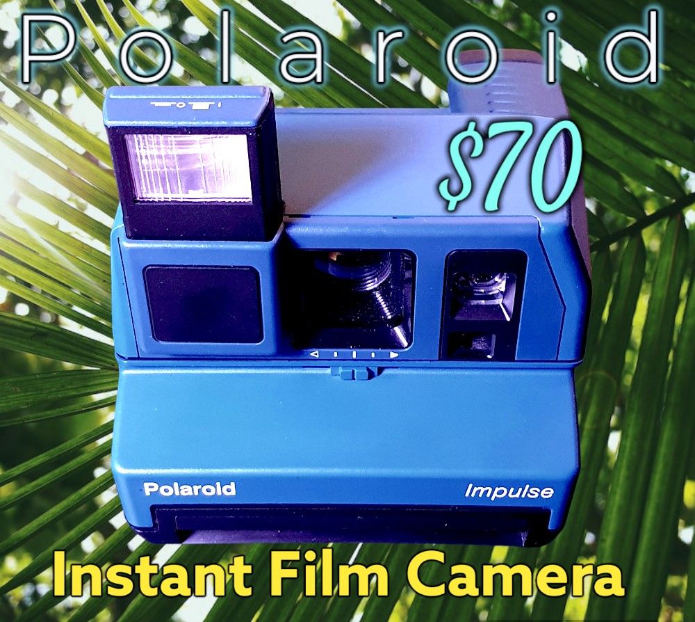 Vintage 80s POLAROID Impulse Blue 600 INSTANT FILM Camera