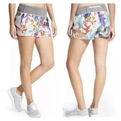 Athleta Ready Short Tropical Lilies Floral Pocket Shorts Running Size S Women's Activewear small
