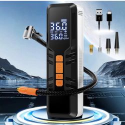 Portable Air Compressor for Car Tires – Rechargeable Tire Pump with 6000mAh Battery Capacity, 12V Air Compressor