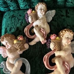 Beautiful gorgeous three angels wall decoration, ceramic for all