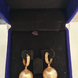 Pearl Gold Earring with Diamond 