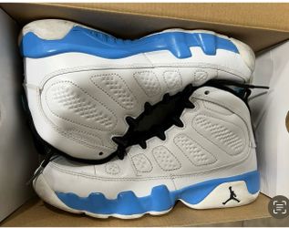Air Jordan 9 White University Blue Sneakers