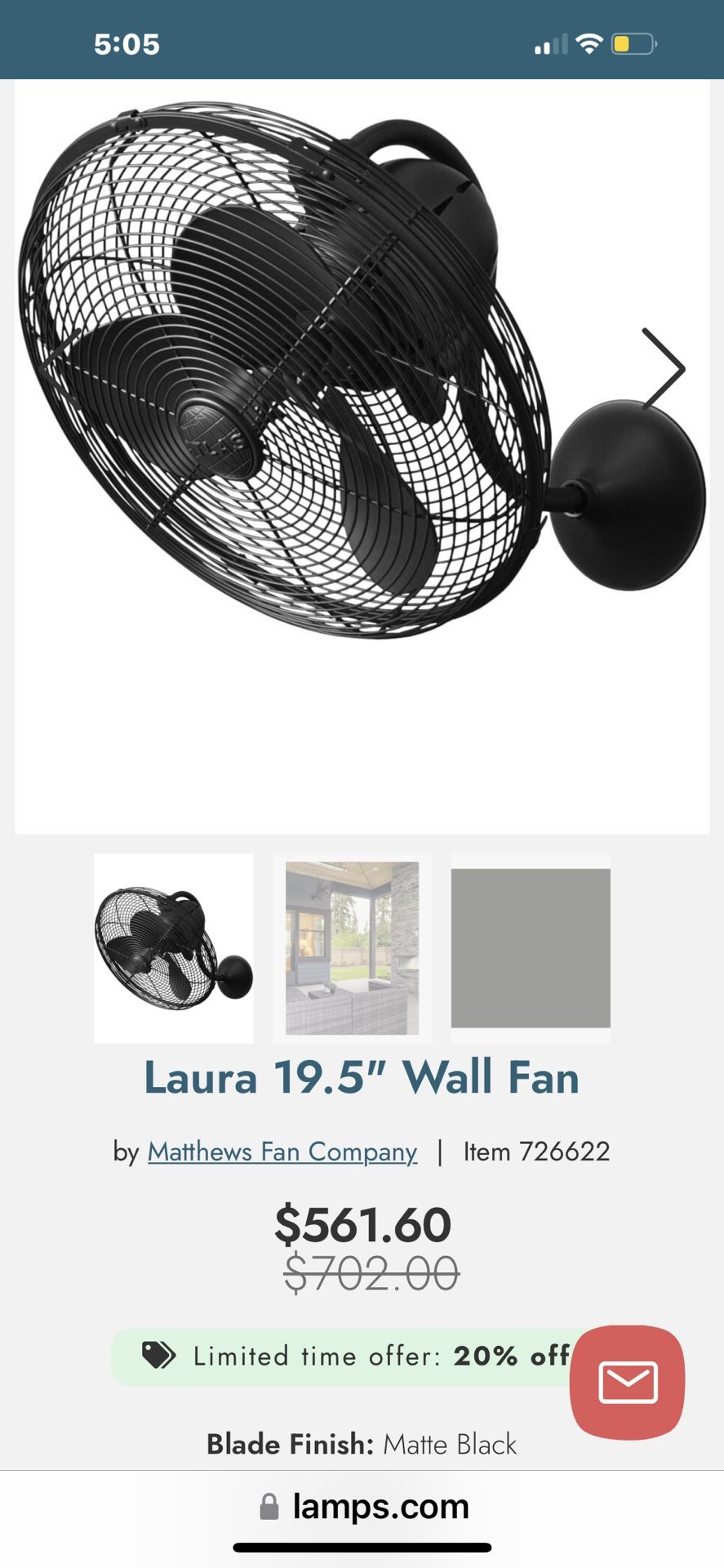 19.5” Wall Fan Brand New In Box
