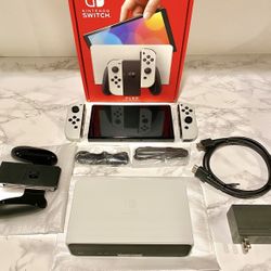 Nintendo Switch Oled White Console In Excellent Condition 