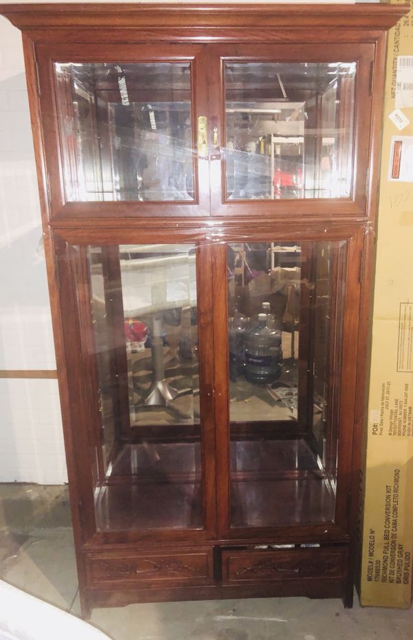 Antique Cherrywood Display Cabinet For Sale In Santee Ca Offerup
