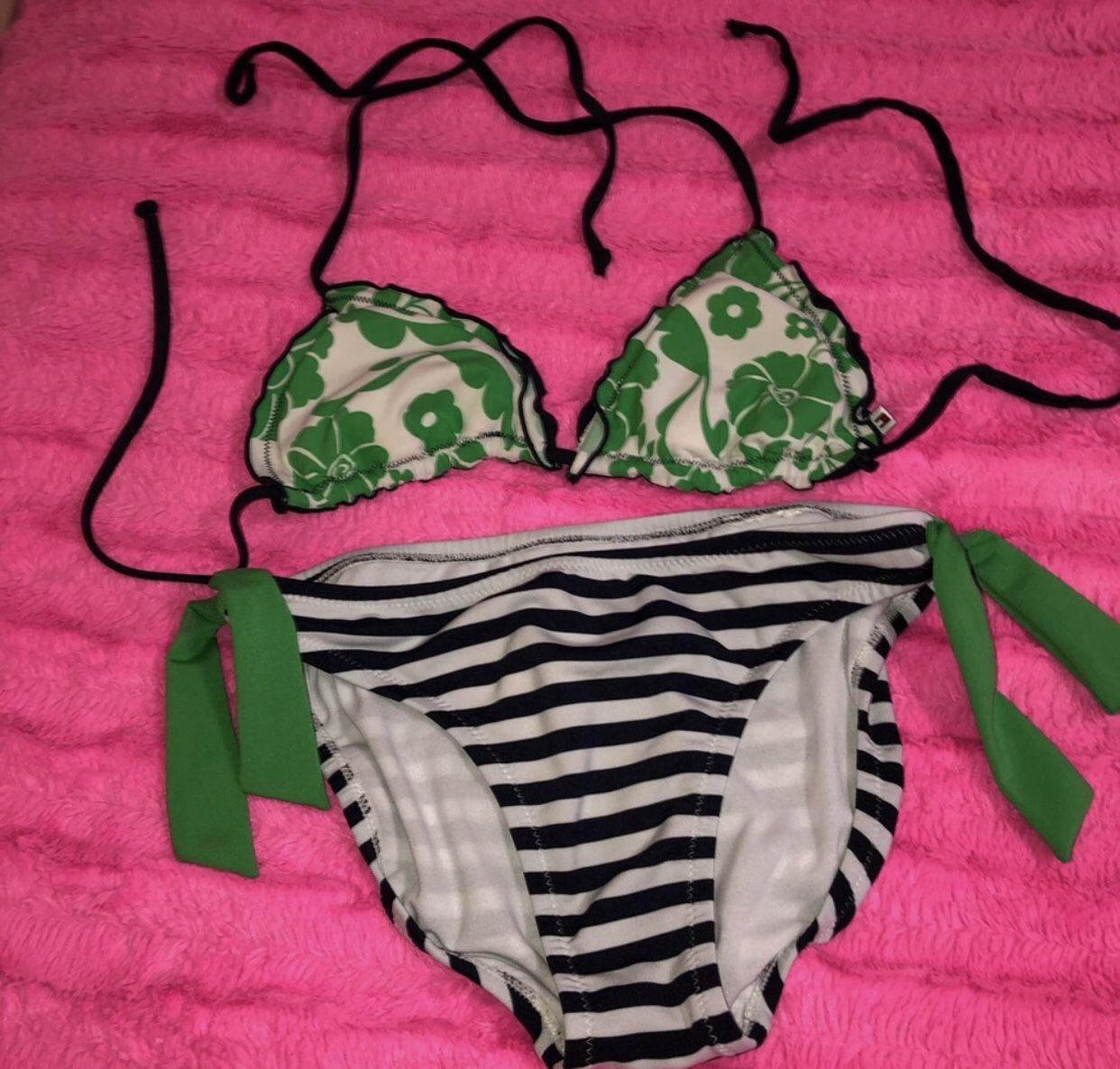 Tommy Hilfiger Size Medium Striped Anchor Bikini Bathing Suit