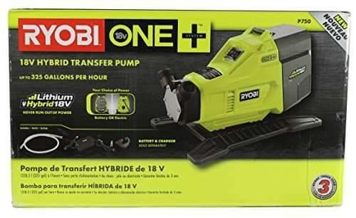 NEW RYOBI P750 18V ONE+ HYBRID AC/DC TRANSFER PUMP - TOOL ONLY