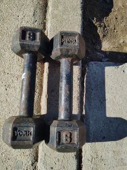 8lb York dumbbells/ pesas/ weights/ gym equipment