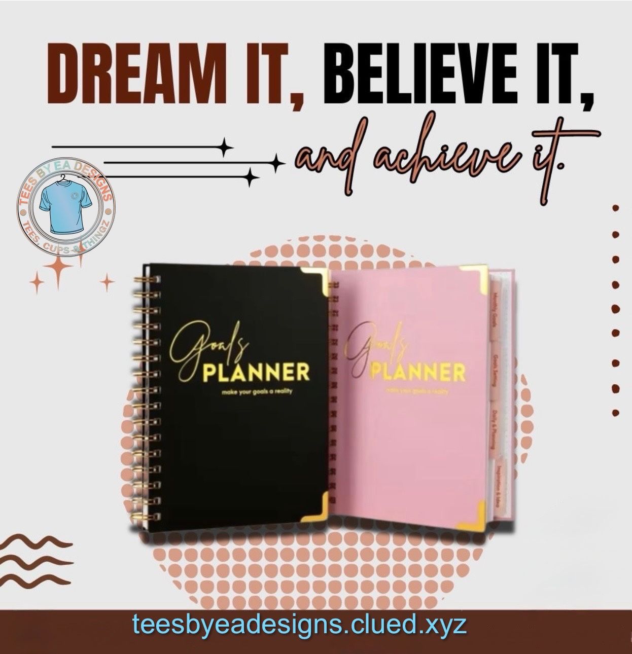 Goals Planner Sparkling Pens Bundle – Stop Dreaming, Start Dominating