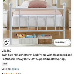 Twin BLACK Frame Vecelo bed frame KHD-LT-T01