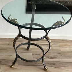 Neo-Classical Style Brass and Metal Side Table by Maitland-Smith