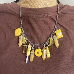 Yellow Charm Necklace 