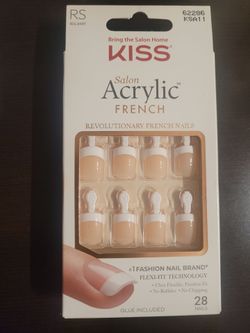 KISS Salon Acrylic French Nails – Real Short