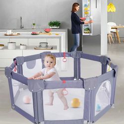 Foldable baby playpen for baby and pets (bottom pad /ocean ball not included)