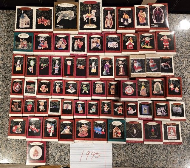 (65) 1995 Hallmark Ornaments - NEW IN BOX $150 Lot (or $4/each)