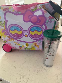 Hello Kitty Tumbler and Rolling Bag