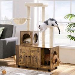 Cat tree W/Hidden Litter Box Spot