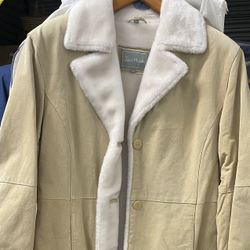 Suede Coat/Jacket With Faux Fur Inside