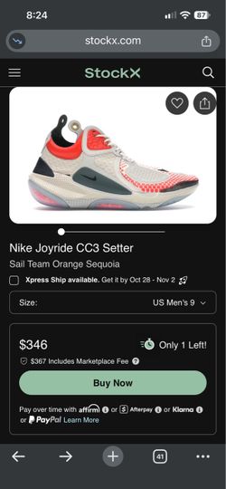 Nike Joyride CC3 Sneakers – Sail/Team Orange/Sequoia